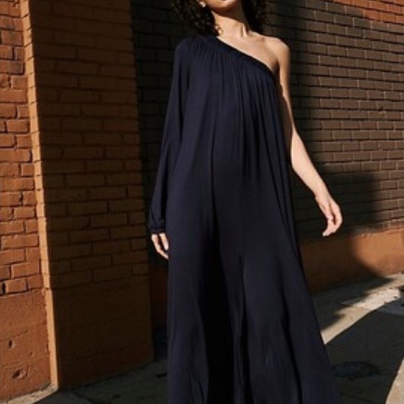 Free People Sunday Stroll One Shoulder Wide Leg Jumpsuit - Picture 4 of 14